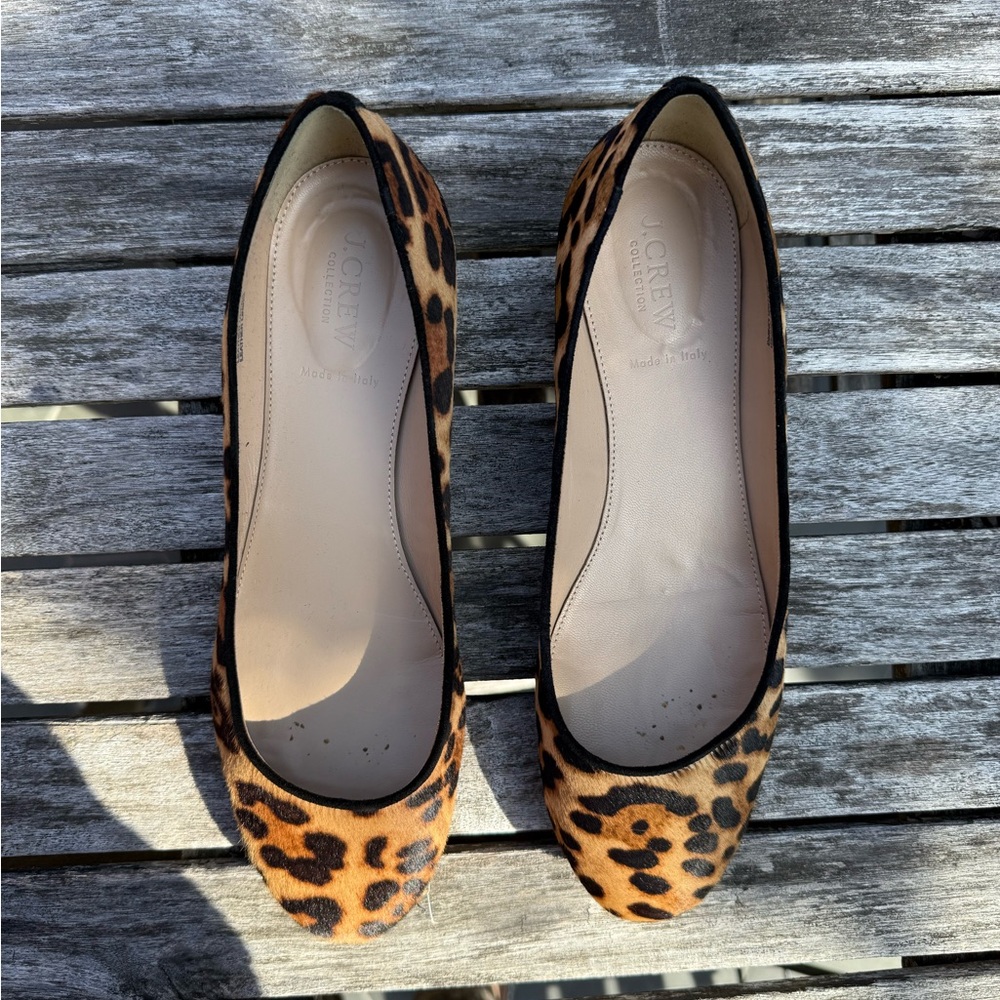 J. Crew Collection Leopard Print Calf Hair Women's Flats
